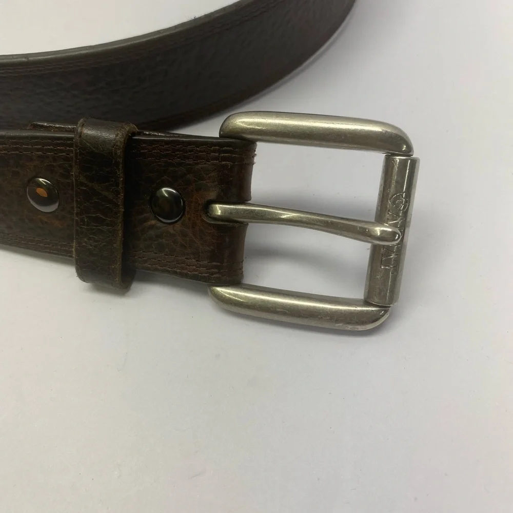 Ariat Brown Leather Belt with Silver Buckle